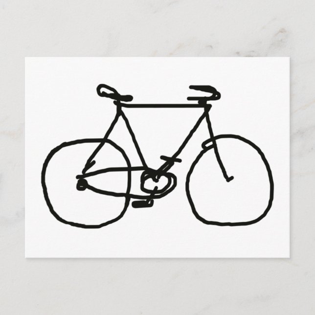en stylized svart cykel vykort (Framsida)