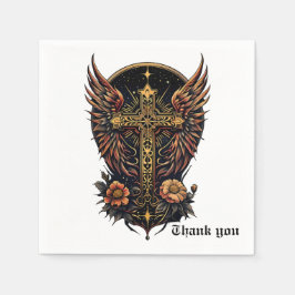 En styrkesymbol: Ornatet kor med vingar. Pappersservett