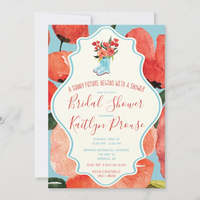 En sunt framtid börjar med en dusch!  Rain Boots  Inbjudningar (Framsida)