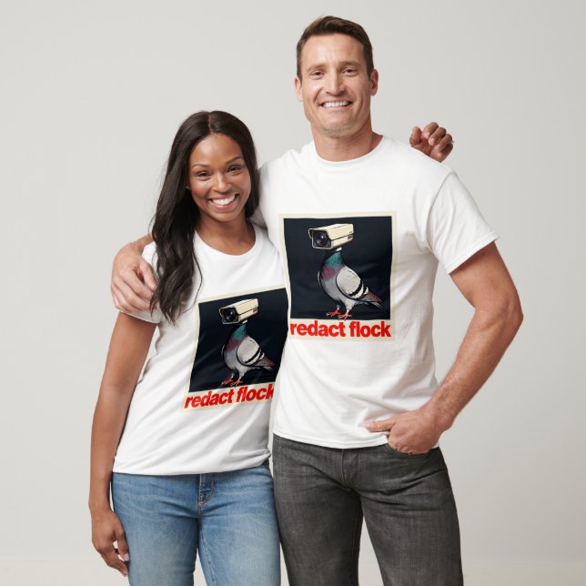 En surrealistisk övervakningskamera-duva  t shirt (Unisex)