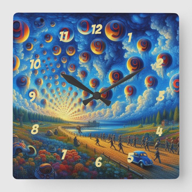 En surrealistisk resa genom Ljud och vision Fyrkantig Klocka (Framsida)