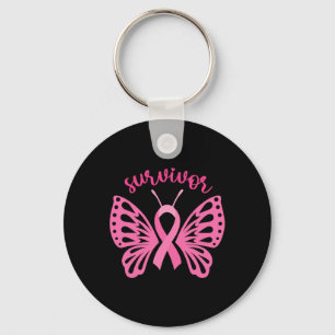 En Survivor Dragonfly Breast Cancer Awareness 1 Nyckelring