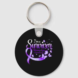 En Survivor Fibromyalgia Awareness Butterfly 1 Nyckelring