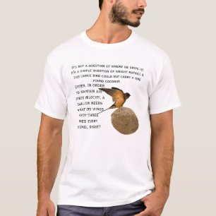 En svala som bär en kokosnöt! tee shirt