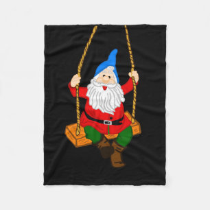En svängande trädgårds- Gnome Fleecefilt