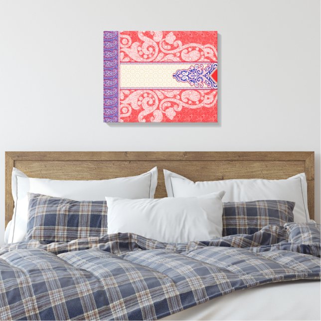 En svår paisley mönster med vibrerande rött canvastryck (Insitu (sovrum))