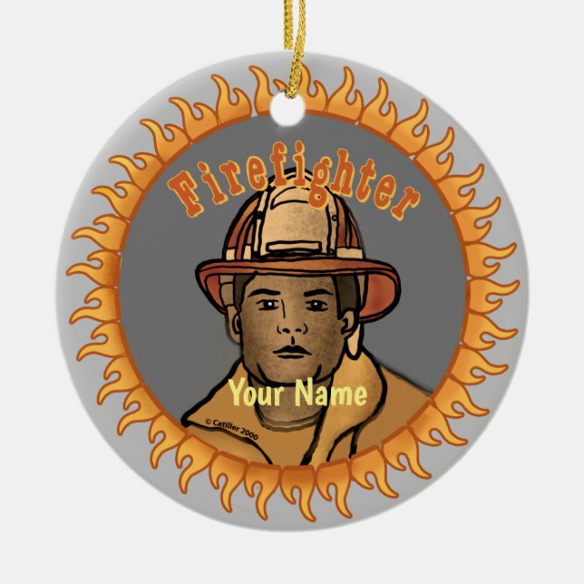 En svart brandman ornament (Framsidan)