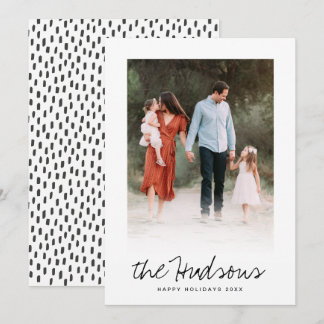 En svart fotoskript, Elegant, platt Julkort