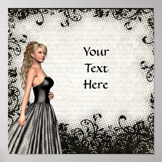 En svart klänning på en romsk tjej poster (Framsidan)