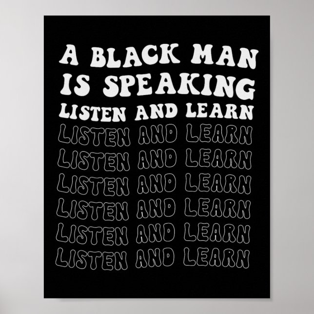 En svart man talar och lär sig svart. poster (Framsidan)