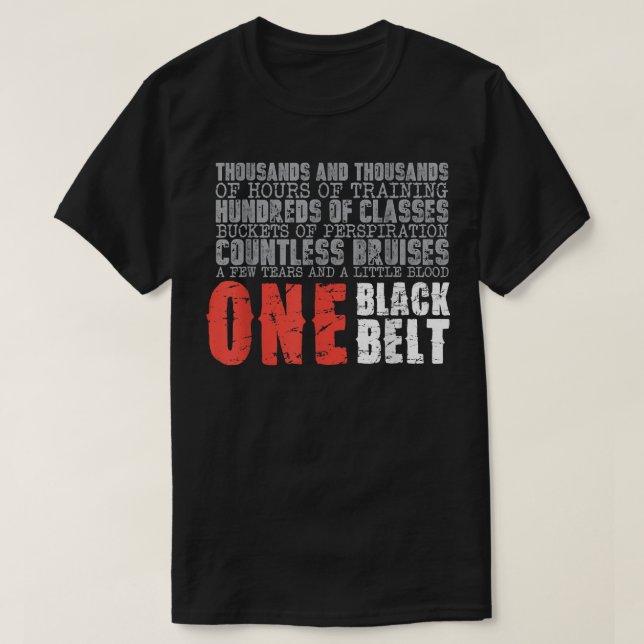 En svart martialkonst i Bälte T Shirt (Design framsida)