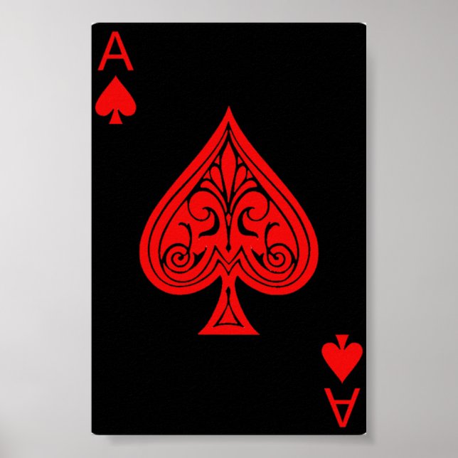 En svart och röd Ace av Spades. Poster (Framsidan)