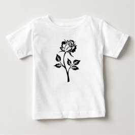 En svart Ro-blomma, vit Småbarn-säng T-shirt