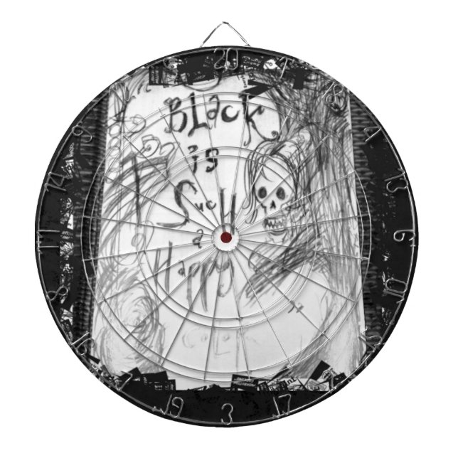 en svart sådan lycklig färg darttavla (Framsidan)