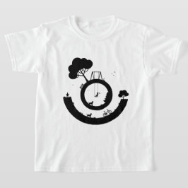 En svart-vit illustration t shirt