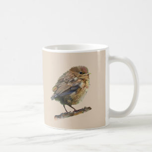 En svartfågels ungfågel  kaffemugg