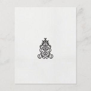 en svartvit bild av en ornerad design flygblad