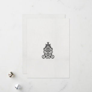 en svartvit bild av en ornerad design julkort
