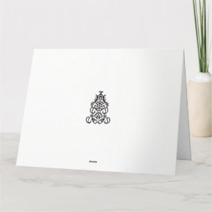 en svartvit bild av en ornerad design tack kort