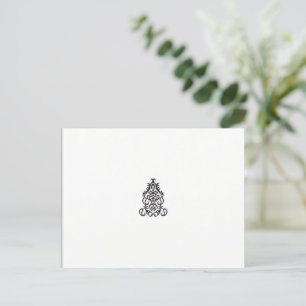 en svartvit bild av en ornerad design vykort