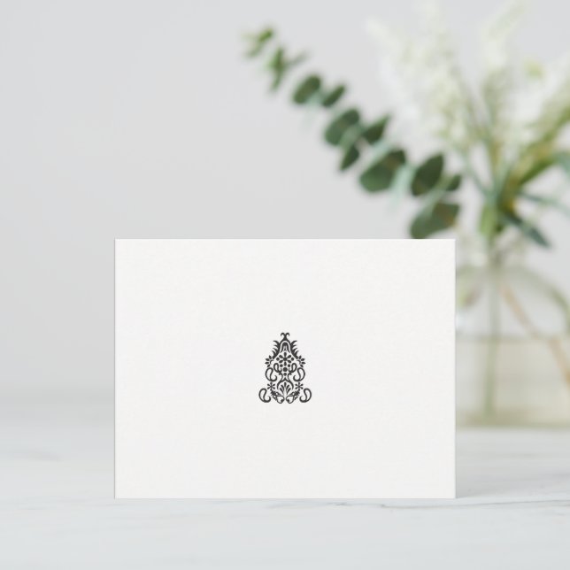 en svartvit bild av en ornerad design vykort (Stående Fram)