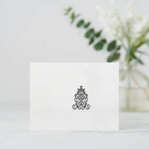 en svartvit bild av en ornerad design vykort