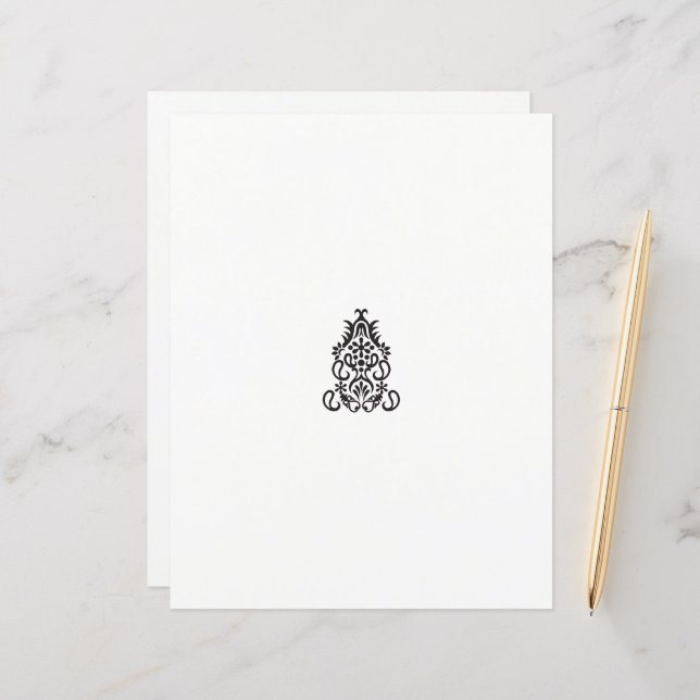 en svartvit bild av en utsmyckad design (Fram/Back In Situ)