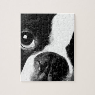 En svartvit Boston terrier Pussel