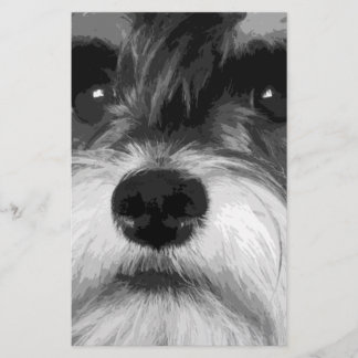 En svartvit miniatyrSchnauzer Brevpapper