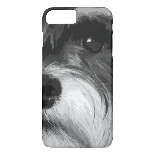 En svartvit miniatyrSchnauzer Case-Mate iPhone Skal (Baksida)