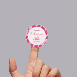 En svensk Tack Disco Rosa Cowgirl Wedding Favor Runt Klistermärke