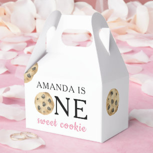 En Sweet Cookie och Mjölk Girl First Birthday Presentaskar