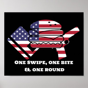 En Swipe One Bita One Round Food Guns Debts USA Poster
