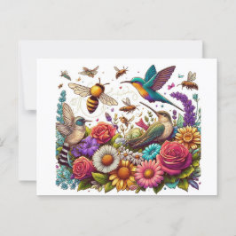 En symfoni av blommor och flyg vykort