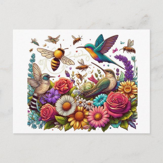 En symfoni av blommor och flyg vykort (Framsida)