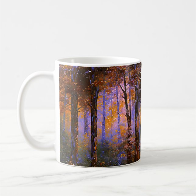 En symfoni av löv - skogslandskap kaffemugg (Vänster)