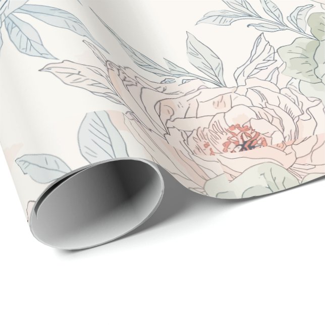 En symfoni av sång och kronbladsmönster presentpapper (Rullad Hörn)