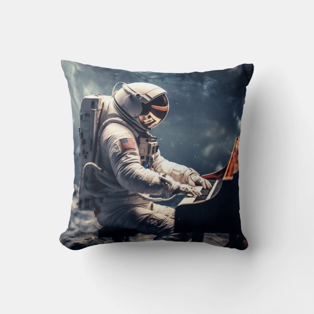En symfoni för stjärnor | Astronaut Piano i Måne Kudde (Framsida)