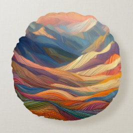 En symfoni med färglöst Mönster Rund Kudde