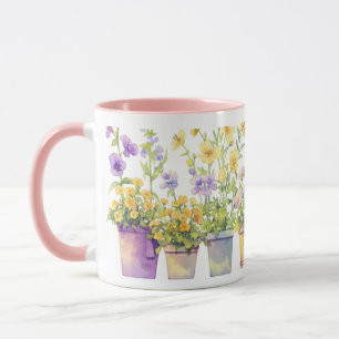 En symfoni med krukblommor mugg