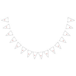 En symmetrisk röd grafik med geometr vimplar