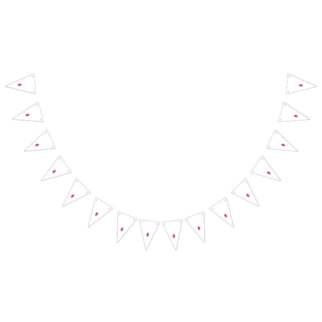 En symmetrisk röd grafik med geometr vimplar (Alla)