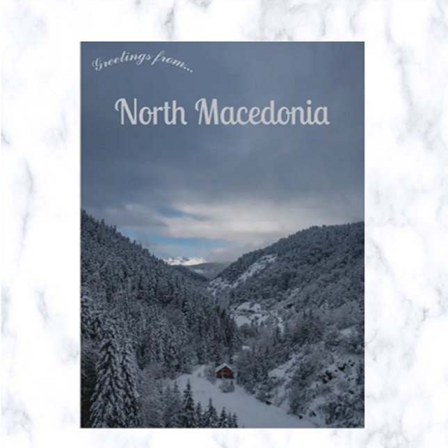 En syn på Mavrovo North Makedonien Vykort (Skapare uppladdad)