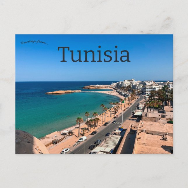 En syn på Monastir Tunisien Vykort (Framsida)