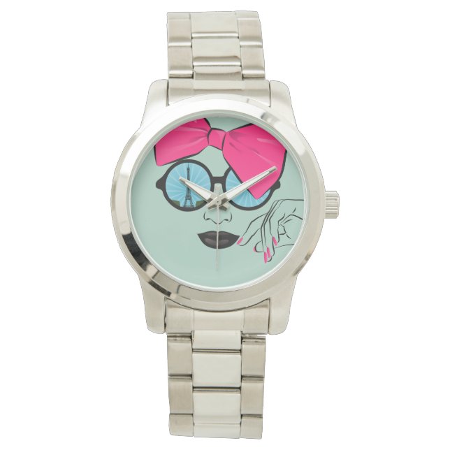 En syn på Paris Oversized Bow Ansikte Armbandsur (Framsida)