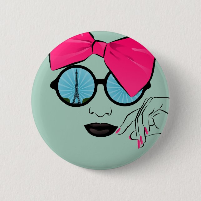 En syn på Paris Oversized Bow Ansikte Knapp (Framsida)