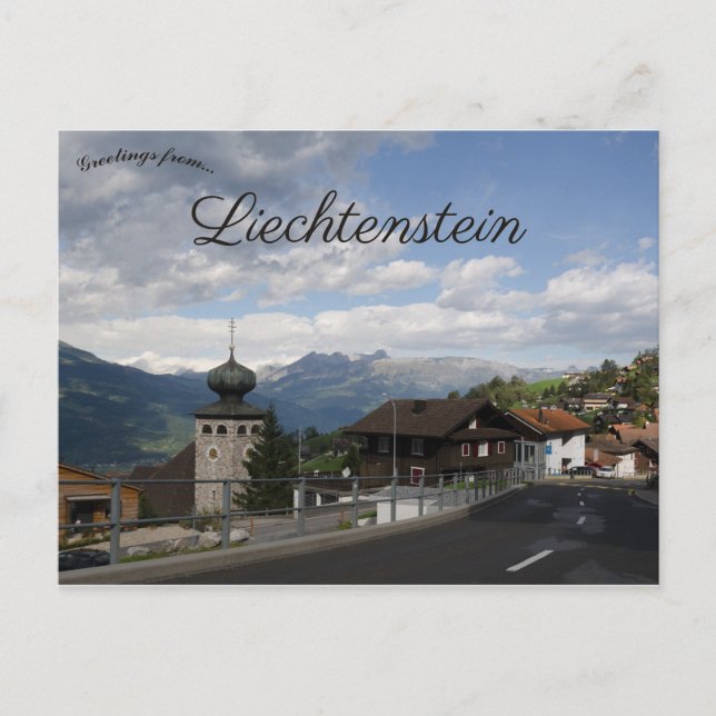 En syn på Triesenberg Liechtenstein Vykort (Framsida)