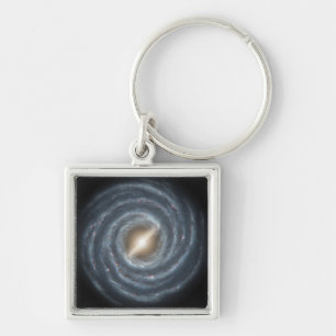 En syn på vår egen Milky Way Galaxy Fyrkantig Silverfärgad Nyckelring