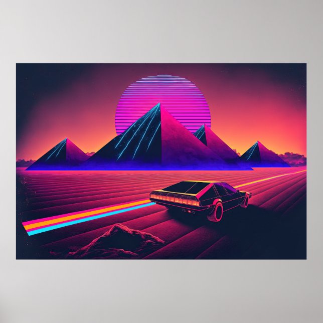 En Synthwave Äventyr genom öknen Poster (Framsidan)