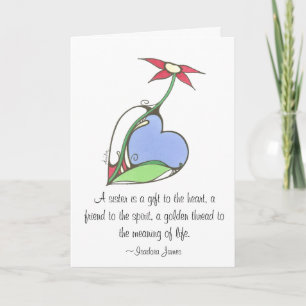 En syster är en gåva till hjärtan… kort